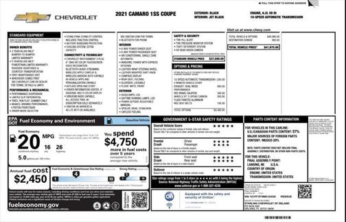 2021 Chevrolet Camaro 1SS