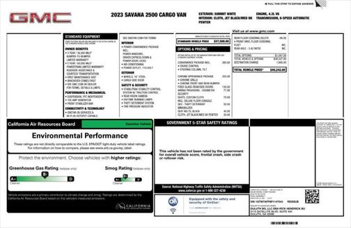 2023 GMC Savana 2500 Work Van
