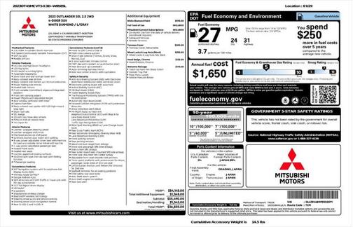2023 Mitsubishi Outlander SEL 2.5 2WD