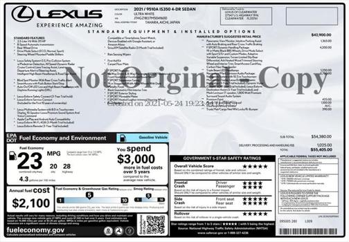 2021 Lexus IS 350 Base