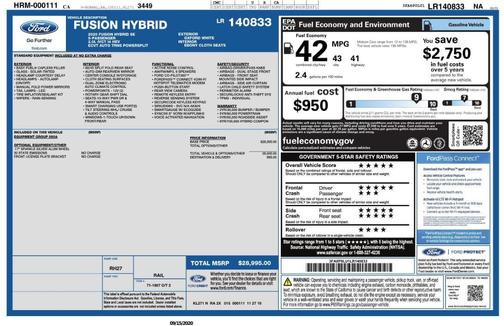 2020 Ford Fusion Hybrid SE