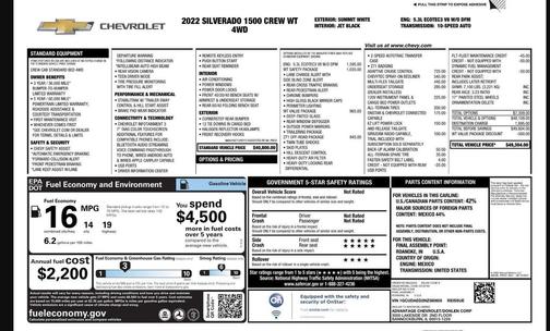 Summit White 2022 Chevrolet Silverado 1500 WT