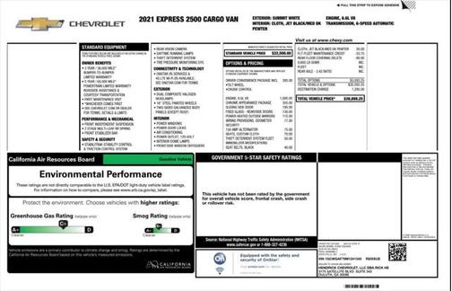 2021 Chevrolet Express 2500 RWD 2500 Regular Wheelbase WT