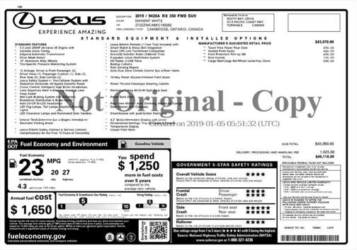 2019 Lexus RX 350 Base