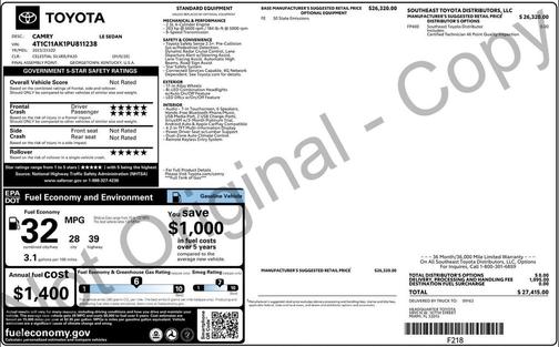 2023 Toyota Camry LE