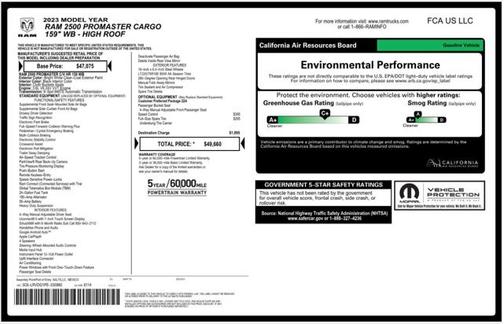 2023 RAM ProMaster 2500 High Roof
