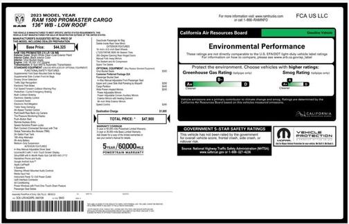 2023 RAM ProMaster 1500 Low Roof