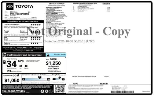 2022 Toyota Corolla SE