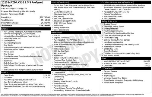 2025 Mazda CX-5 2.5 S Preferred Package