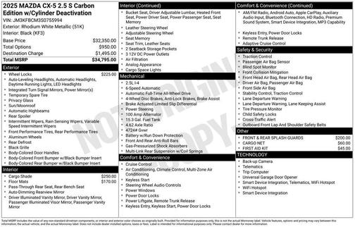 2025 Mazda CX-5 2.5 S Carbon Edition