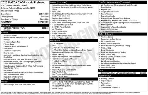 2026 Mazda CX-50 Hybrid Preferred