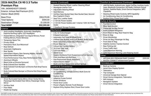 2026 Mazda CX-90 3.3 Turbo Premium Plus