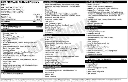 2025 Mazda CX-50 Hybrid Premium Plus Package