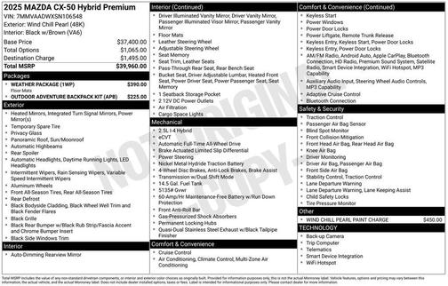 2025 Mazda CX-50 Hybrid Premium Package