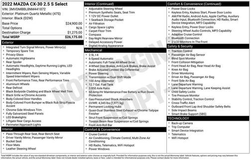 2022 Mazda CX-30 2.5 S Select Package