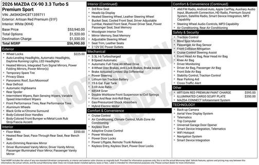 2026 Mazda CX-90 3.3 Turbo S Premium