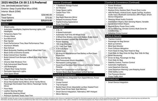 2025 Mazda CX-30 2.5 S Preferred Package