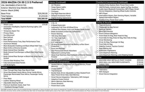 2026 Mazda CX-30 2.5 S Preferred Package