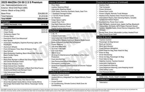 2025 Mazda CX-50 2.5 S Premium Package