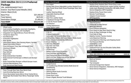 2025 Mazda CX-5 2.5 S Preferred Package
