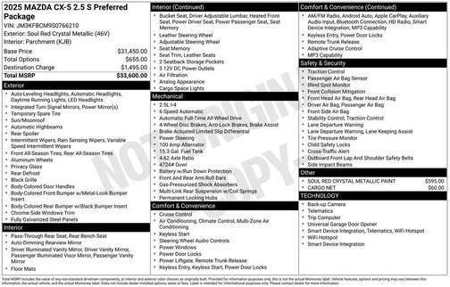 2025 Mazda CX-5 2.5 S Preferred Package