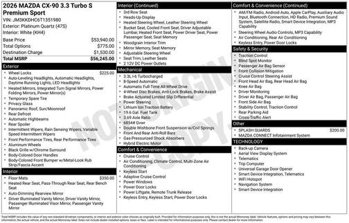 2026 Mazda CX-90 3.3 Turbo S Premium