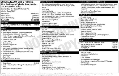 2025 Mazda CX-5 2.5 S Premium Plus Package
