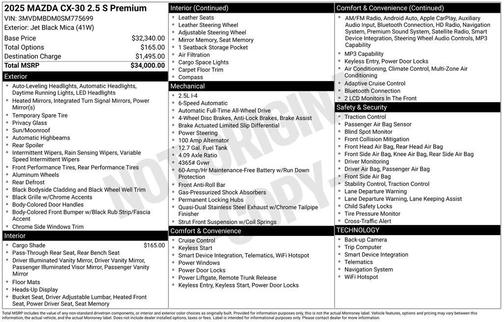 2025 Mazda CX-30 2.5 S Premium Package