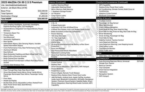 2025 Mazda CX-30 2.5 S Premium Package