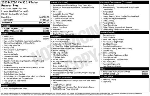 2025 Mazda CX-50 2.5 Turbo Premium Plus Package