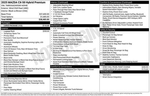 2025 Mazda CX-50 Hybrid Premium Package