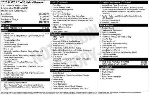 2025 Mazda CX-50 Hybrid Premium Package