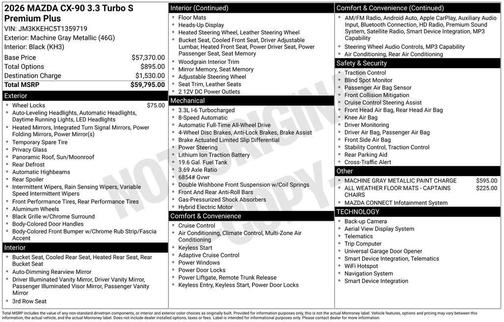 2026 Mazda CX-90 3.3 Turbo S Premium Plus