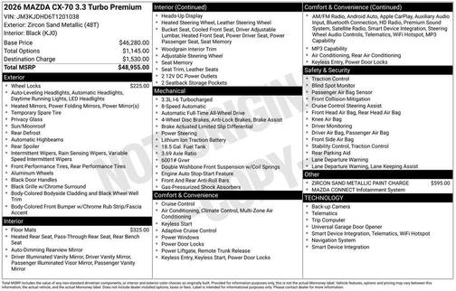 2026 Mazda CX-70 3.3 Turbo Premium