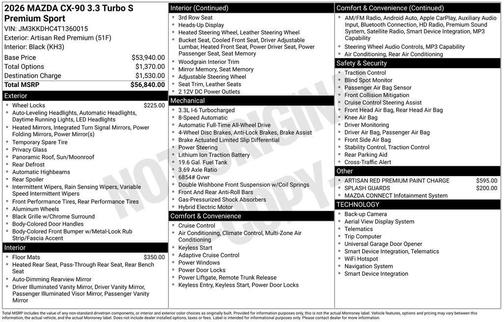 2026 Mazda CX-90 3.3 Turbo S Premium