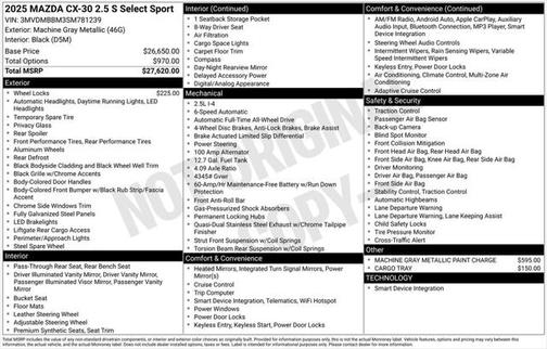 2025 Mazda CX-30 2.5 S Select Sport