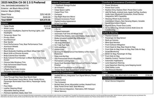 2025 Mazda CX-30 2.5 S Preferred Package