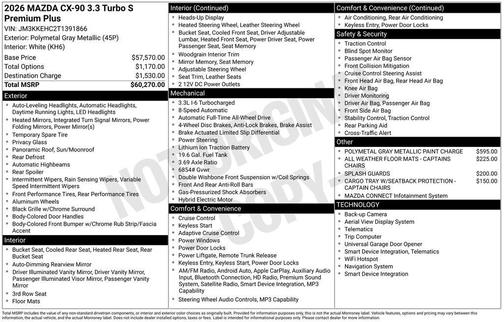 Polymetal Gray Metallic 2026 Mazda CX-90 3.3 Turbo S Premium Plus