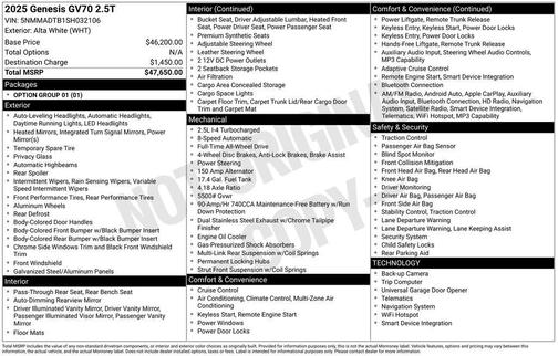 2025 Genesis GV70 2.5T AWD