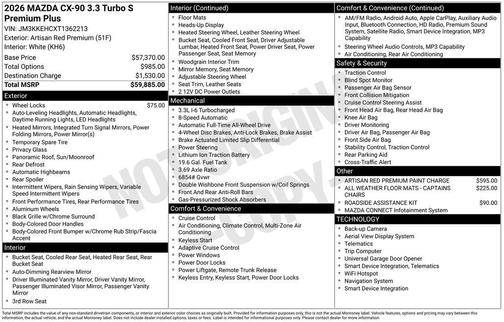 2026 Mazda CX-90 3.3 Turbo S Premium Plus