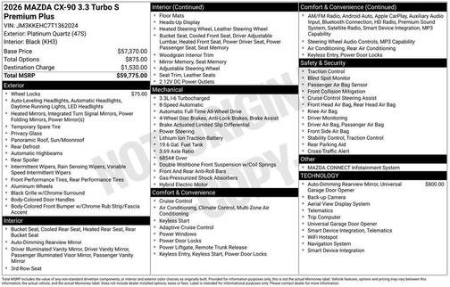 2026 Mazda CX-90 3.3 Turbo S Premium Plus