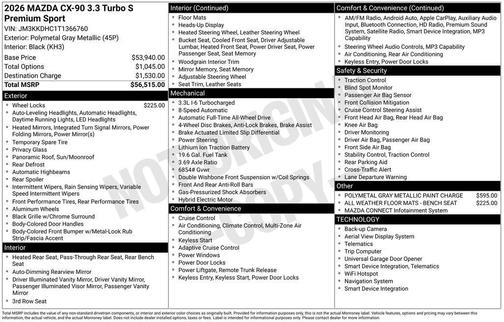 2026 Mazda CX-90 3.3 Turbo S Premium