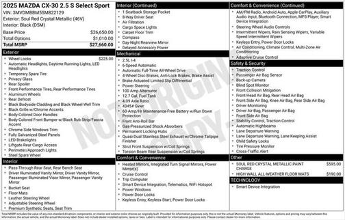 2025 Mazda CX-30 2.5 S Select Sport