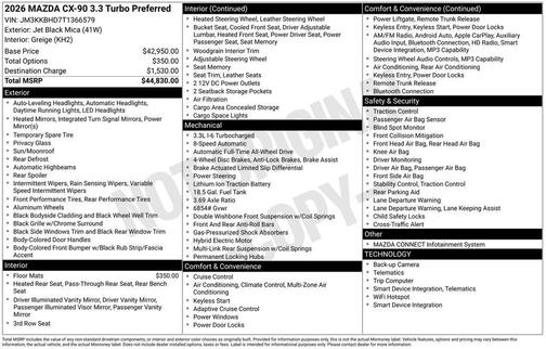 2026 Mazda CX-90 3.3 Turbo Preferred