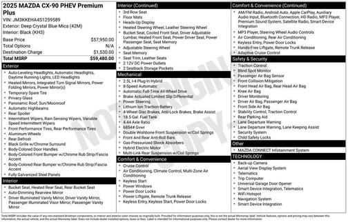 2025 Mazda CX-90 PHEV Premium Plus