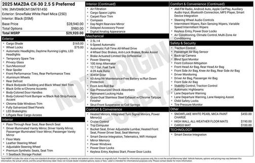 2025 Mazda CX-30 2.5 S Preferred Package