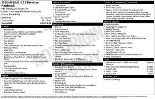 2025 Mazda Mazda3 FWD w/Premium Package