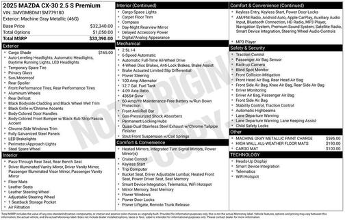 2025 Mazda CX-30 2.5 S Premium Package