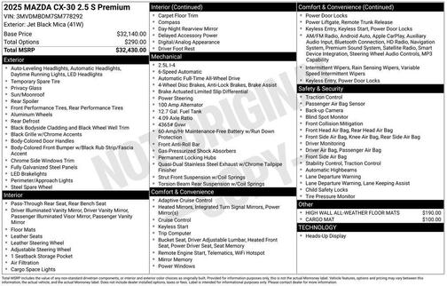 2025 Mazda CX-30 2.5 S Premium Package