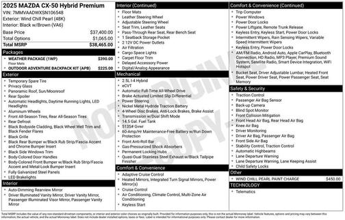 2025 Mazda CX-50 Hybrid Premium Package